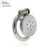 Stainless Steel Flat Chastity Lock Cage with Ring - Men's Secure Device