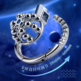 Men’s Adjustable Steel Chastity Cage Lock with Comfort Ring