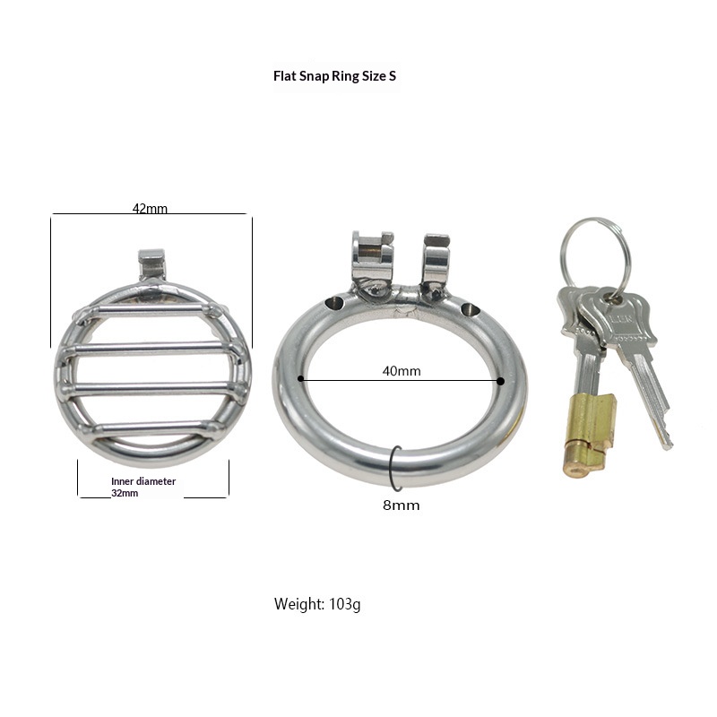 Stainless steel hollow flat short breathable chastity lock - Image 6