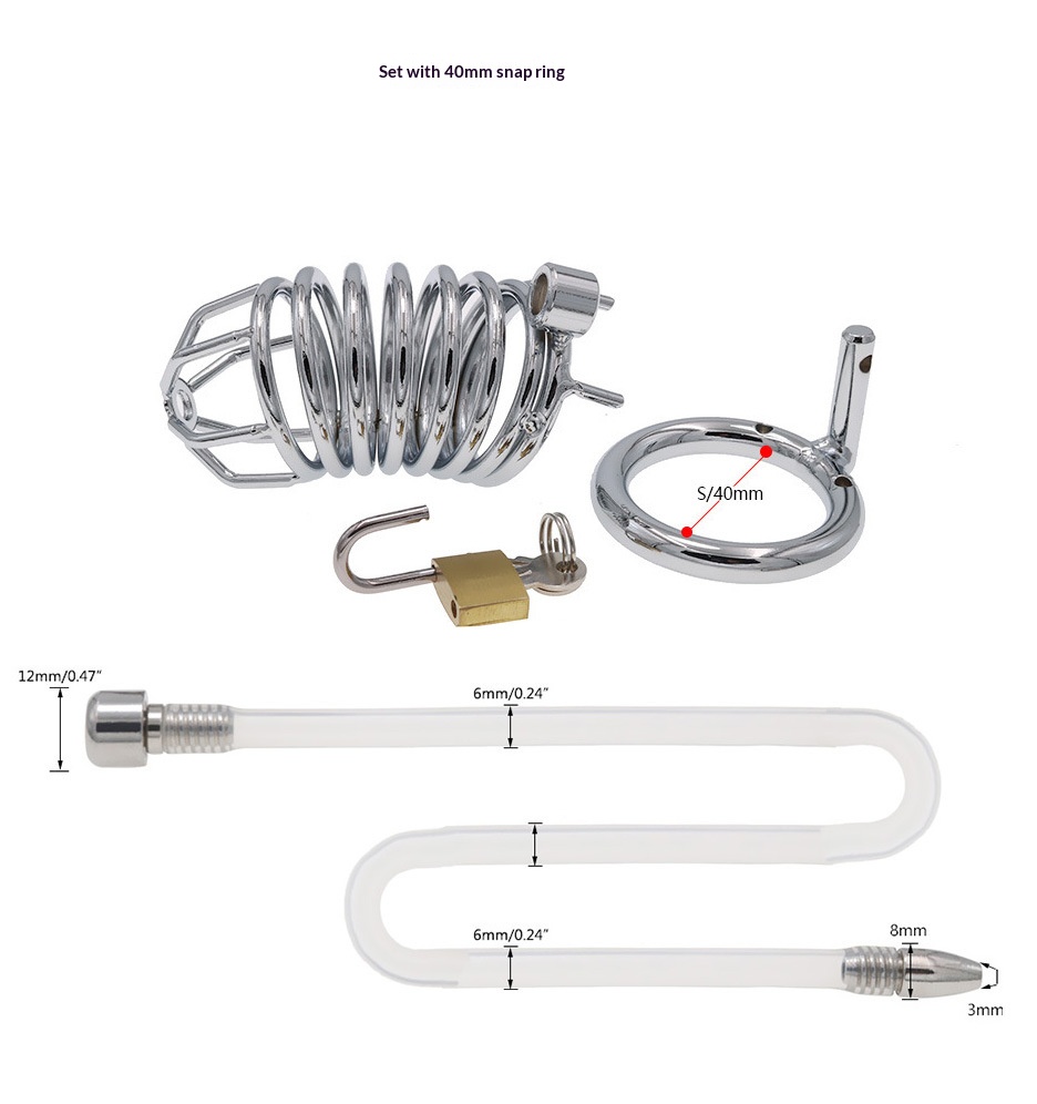 Ultra-Long Snake Chastity Lock for Men - Black/Silver Two-Tone Discreet Wear - Image 9