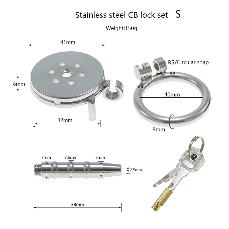 Funny Stainless Steel Flat CB Lock Penis Cage Chastity Sex Tools Adult Supplies Sex Toys Men's Wear - Image 6